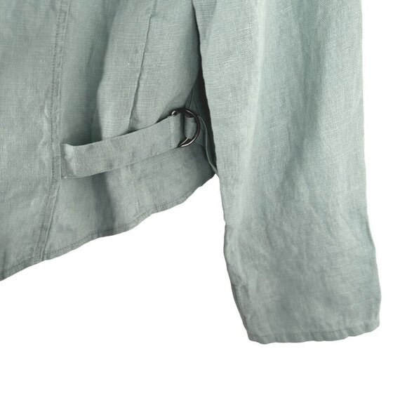 Soft Surroundings Grove Linen Jacket Medium Gray Mist Seafoam NWT CJ-1815 - Picture 5 of 10